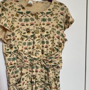 Kate Quinn Cream Floral and Bee Bodysuit